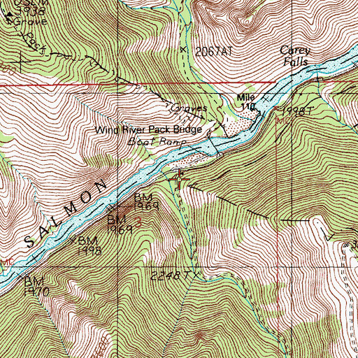 Topographic Map of Green, ID