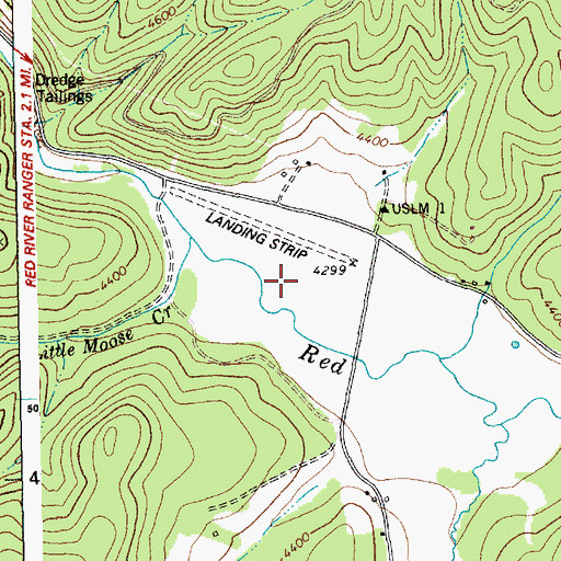 Topographic Map of Mullins Airstrip (historical), ID