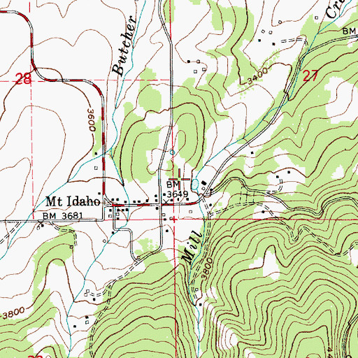 Topographic Map of Idaho County Poor Farm, ID