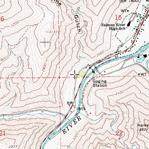 Topographic Map of Hells Canyon Forest Service Station, ID