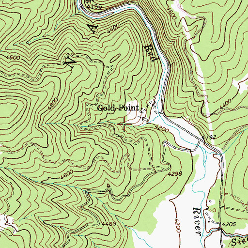 Topographic Map of Gold Point Mine, ID