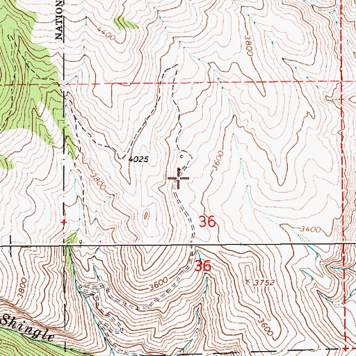 Topographic Map of Whiteman, ID
