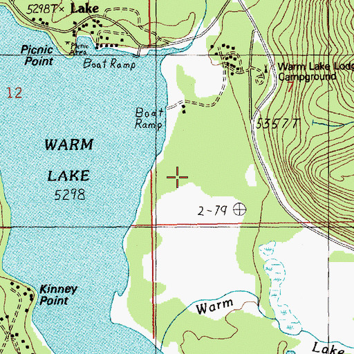 Topographic Map of Lakeshore Summer Home Area, ID