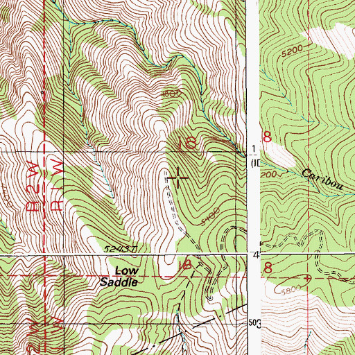 Topographic Map of Low Saddle, ID