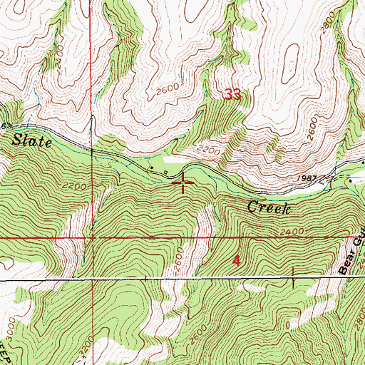 Topographic Map of Jewitt Gulch, ID