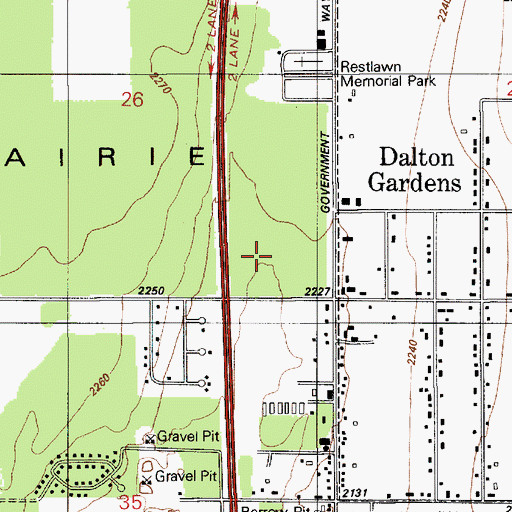 Topographic Map of Silver Lake Mall, ID