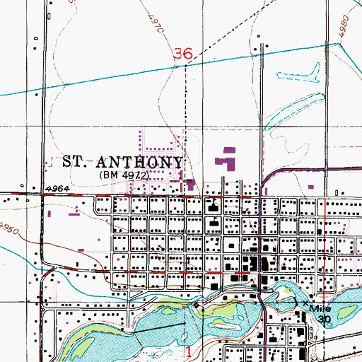 Topographic Map of Central Elementary School, ID