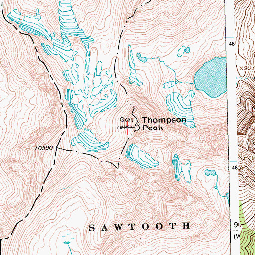 Topographic Map of Thompson Peak, ID