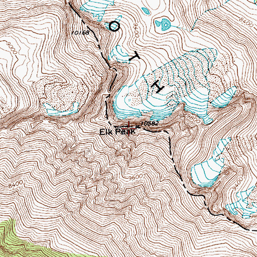 Topographic Map of Elk Peak, ID