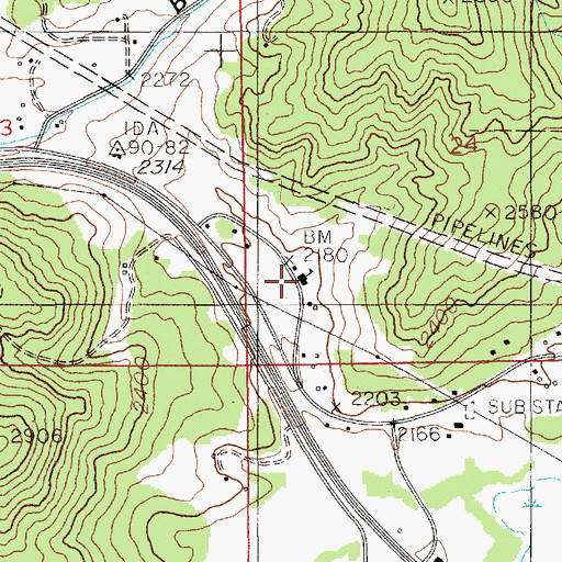 Topographic Map of Canyon Elementary School, ID