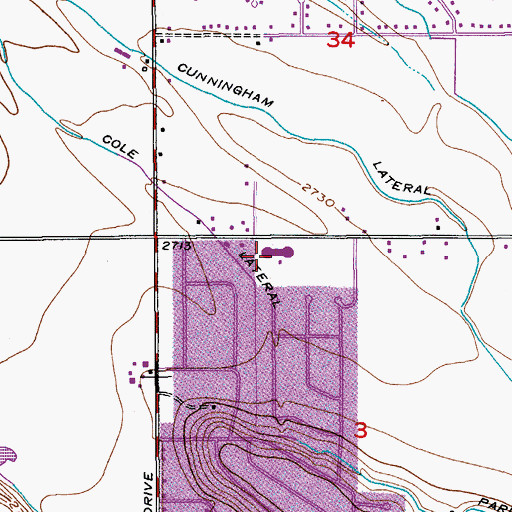 Topographic Map of Lake Hazel Elementary School, ID