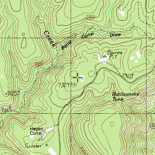 Topographic Map of Rattlesnake Lake, AZ