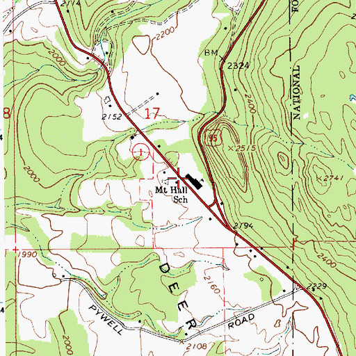 Topographic Map of Mount Hall Elementary School, ID