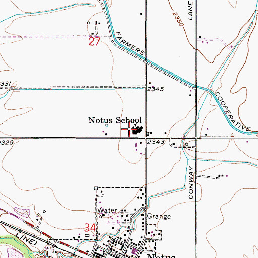 Topographic Map of Notus Elementary School, ID