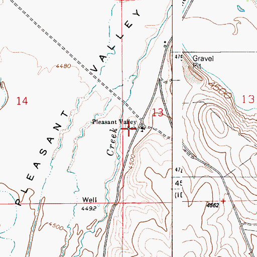 Topographic Map of Pleasant Valley Elementary - Junior High School, ID