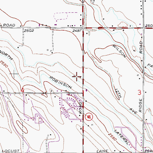 Topographic Map of Roosevelt Elementary School, ID