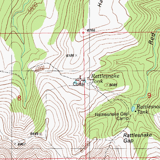 Topographic Map of Rattlesnake Tank, AZ