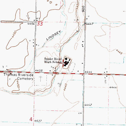 Topographic Map of Snake River High School (historical), ID
