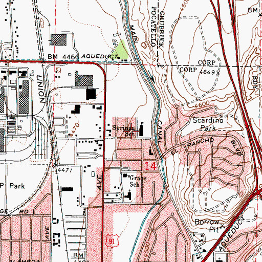 Topographic Map of Syringa Elementary School, ID