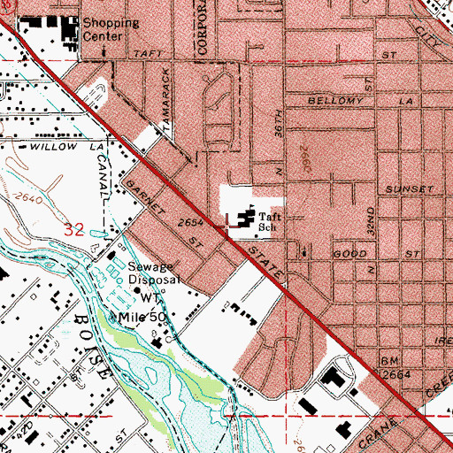 Topographic Map of Taft Elementary School, ID