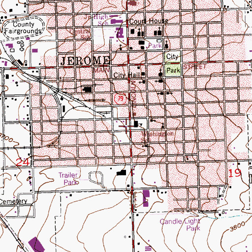 Topographic Map of Jerome Early Education Center, ID