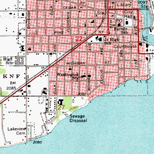 Topographic Map of Washington Elementary School, ID