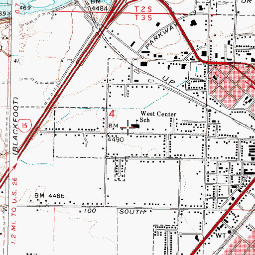 Topographic Map of Stalker Elementary School, ID