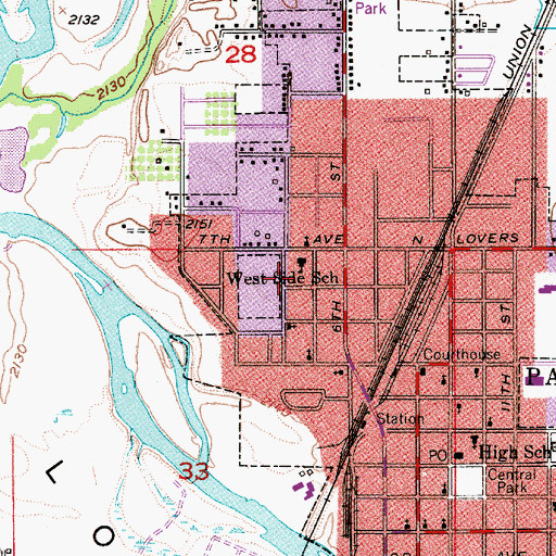 Topographic Map of Westside Elementary School, ID