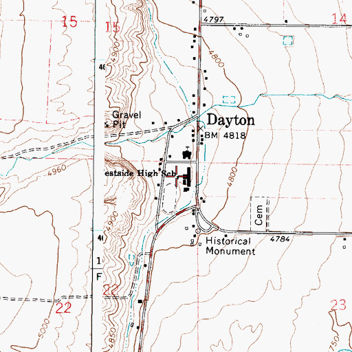 Topographic Map of West Side High School, ID