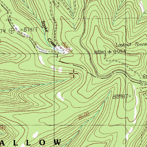 Topographic Map of Reno Spring, AZ