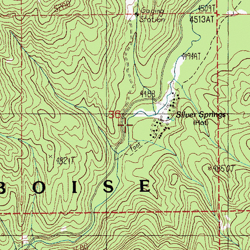 Topographic Map of Peace Valley, ID