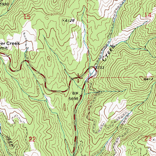 Topographic Map of Banner Ridge Recreation Site, ID