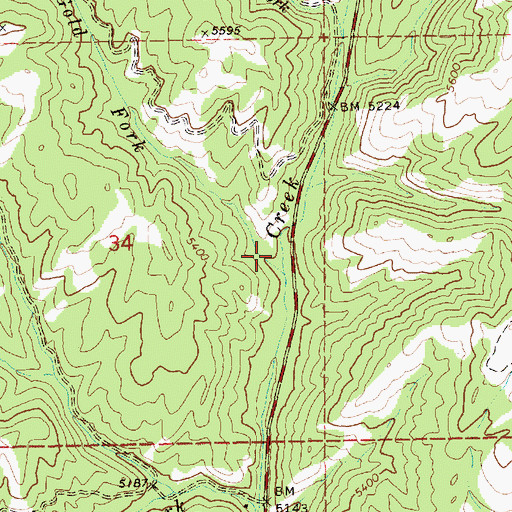 Topographic Map of Gold Fork Recreation Site, ID