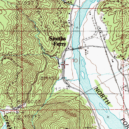 Topographic Map of Snowmobile Parking Campground, ID
