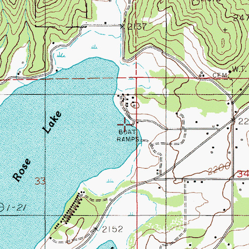 Topographic Map of Rose Lake Access Area, ID