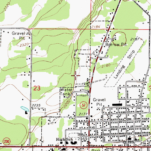 Topographic Map of Priest River High School (historical), ID