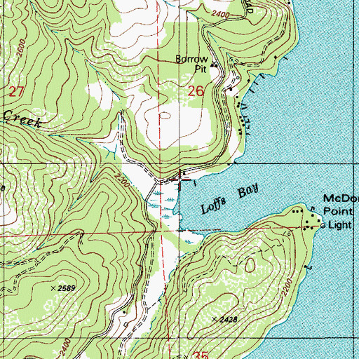 Topographic Map of Loffs Bay Access, ID