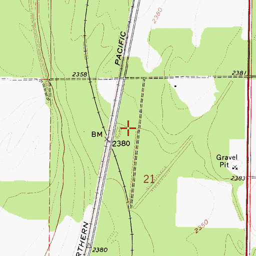 Topographic Map of Western Spur Airport, ID