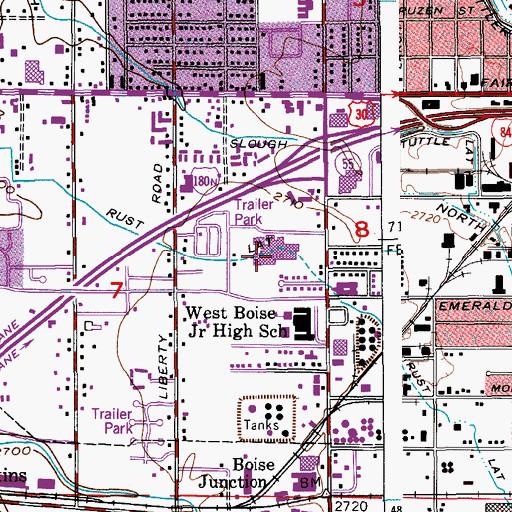 Topographic Map of Saint Alphonsus Helistop, ID