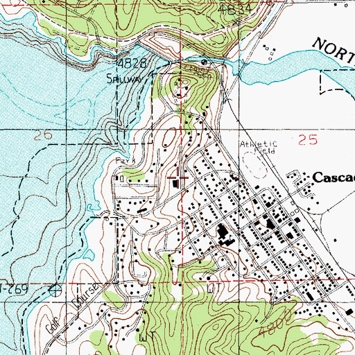 Topographic Map of Valley County Hospital Heliport, ID