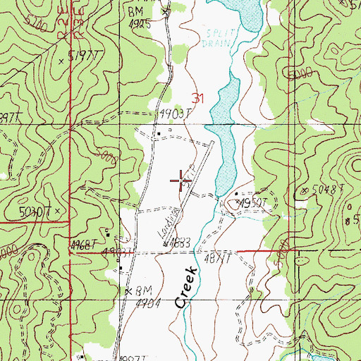 Topographic Map of High Valley Swanson Airport, ID