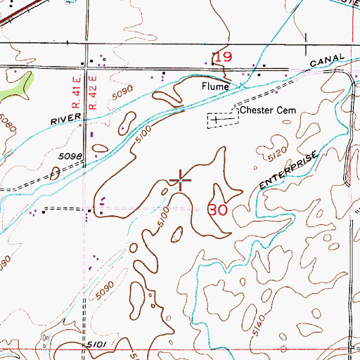Topographic Map of Bowman Field (historical), ID