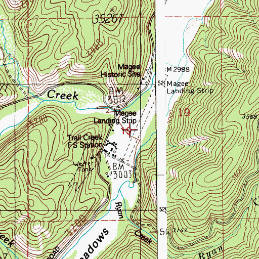 Topographic Map of Magee Airport, ID