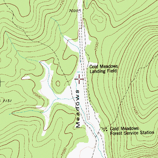 Topographic Map of Cold Meadows USFS Airport, ID