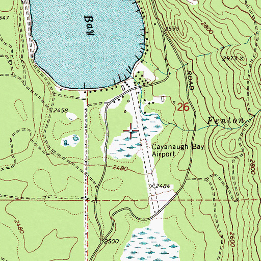 Topographic Map of Cavanaugh Bay Airport, ID