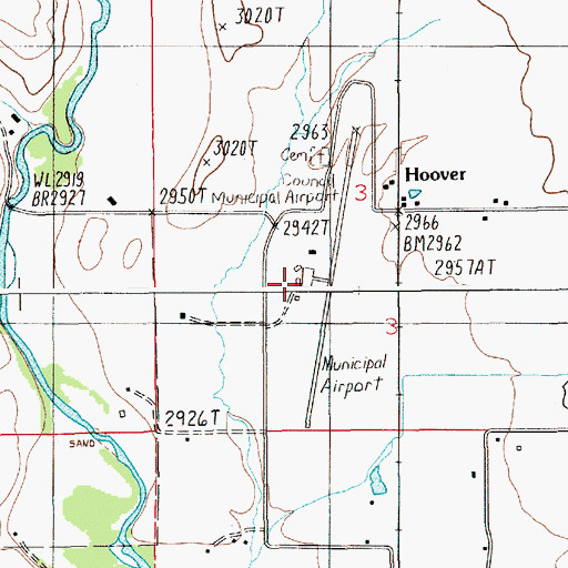Topographic Map of Council Municipal Airport, ID