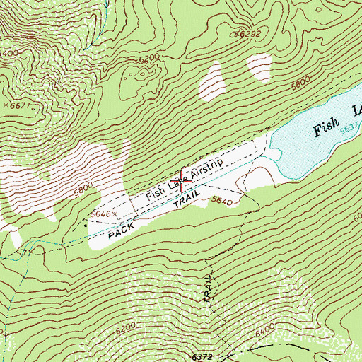 Topographic Map of Fish Lake /USFS Airport, ID