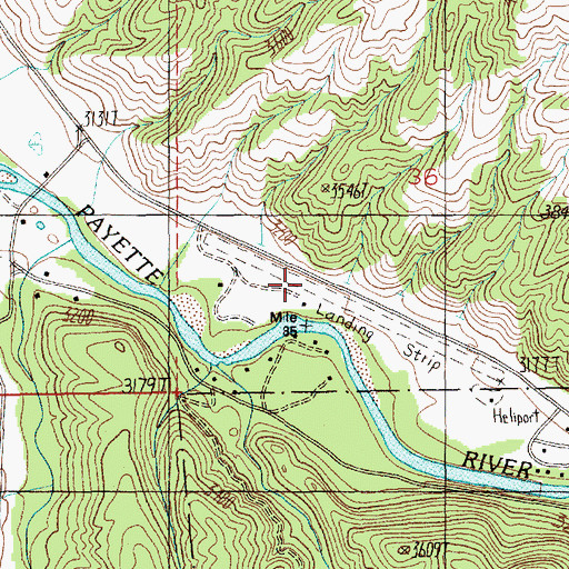 Topographic Map of Garden Valley Airport, ID