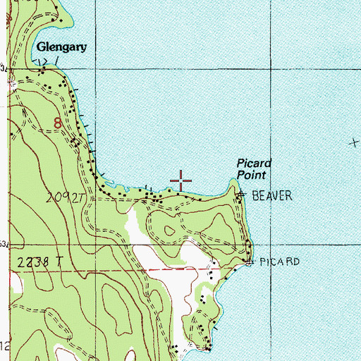 Topographic Map of Lake Pend Oreille Seaplane Base, ID