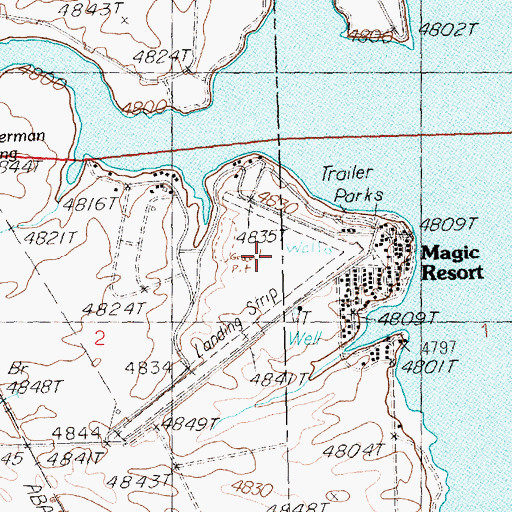 Topographic Map of Magic Reservoir Airport, ID
